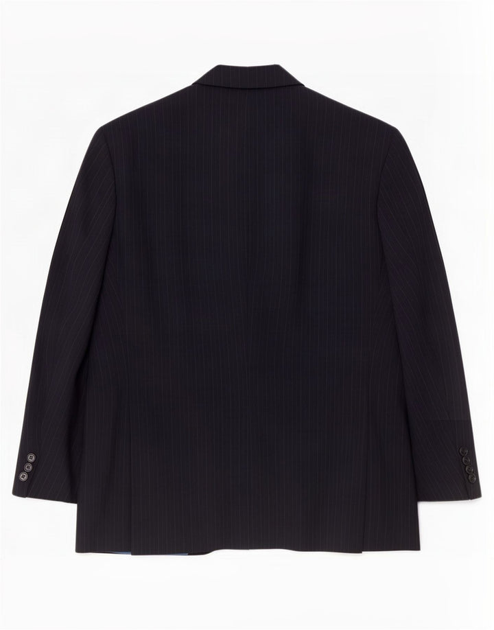 Giacca blazer a 2 bottoni da uomo Marks & Spencer UK 46 XL gessato blu navy