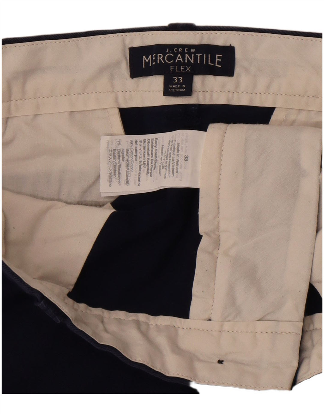 Pantaloncini chino vestibilità regolare Flex da uomo J. Crew W33 cotone blu navy medio