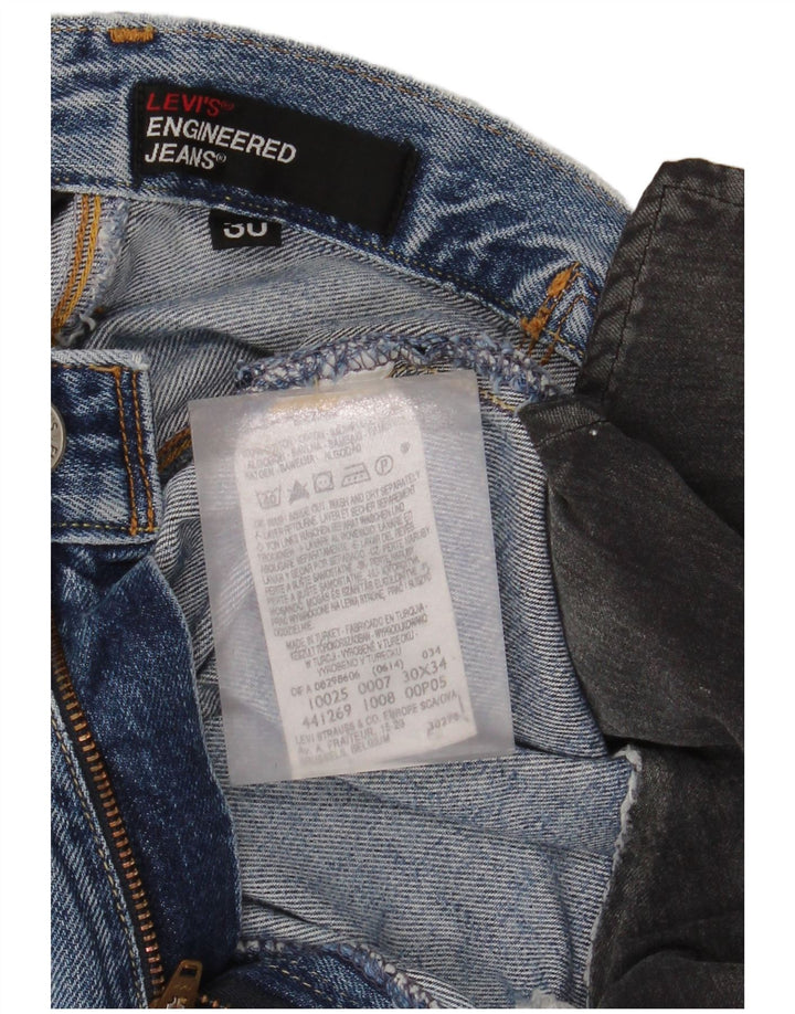 Jeans dritti invecchiati da uomo Levi's W30 L34 cotone blu