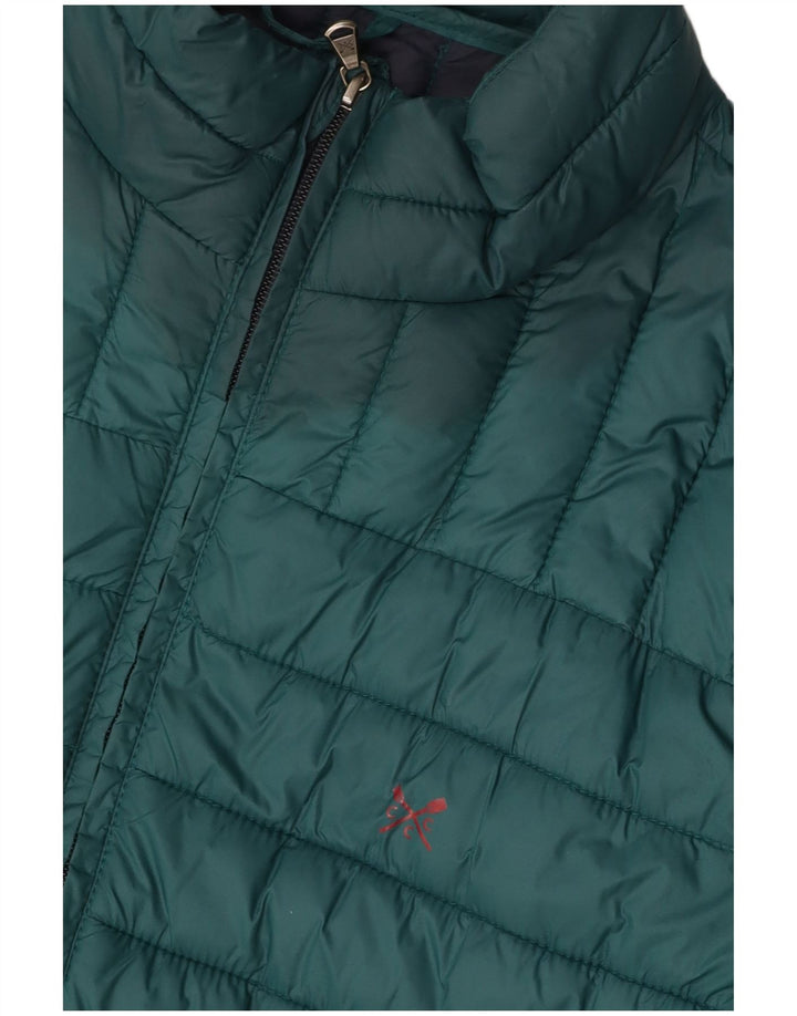 CREW CLOTHING Giacca imbottita da uomo UK 40 Large Verde Nylon