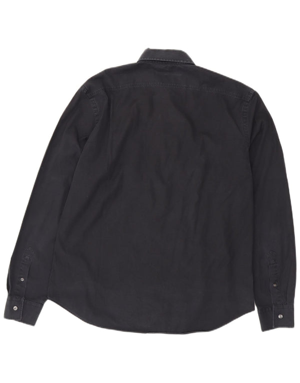 Camicia BRIT da uomo Burberry Large in cotone blu navy