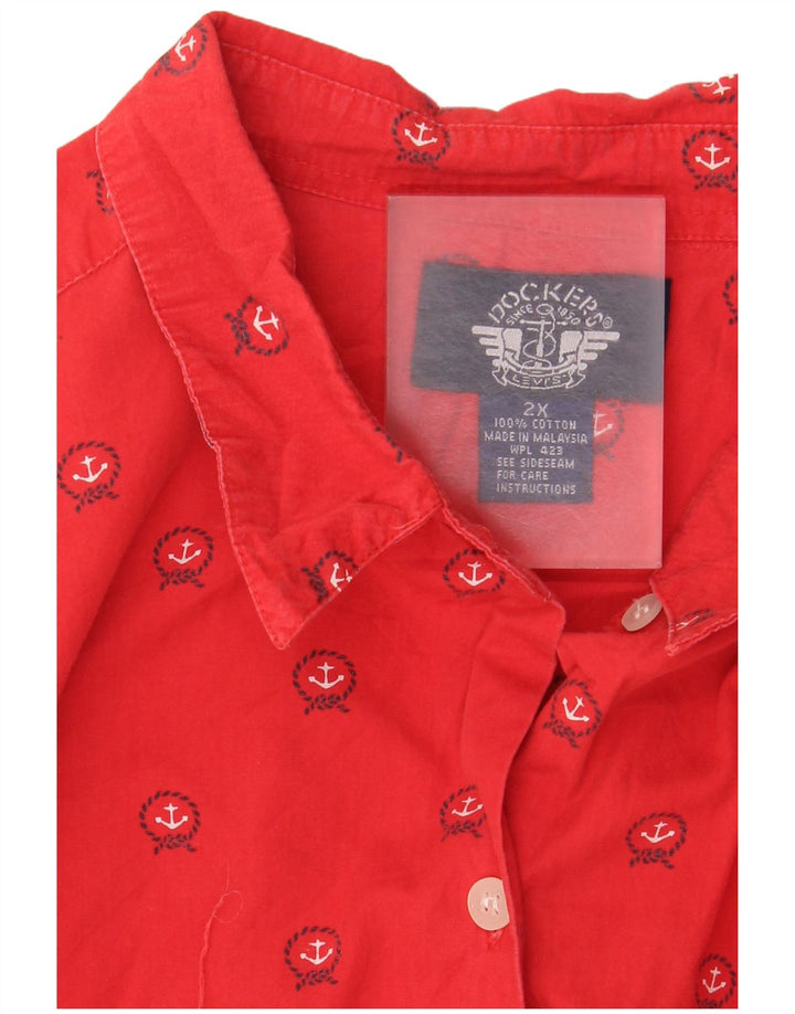 Camicia oversize da donna Dockers UK 20 2XL Cotone geometrico rosso