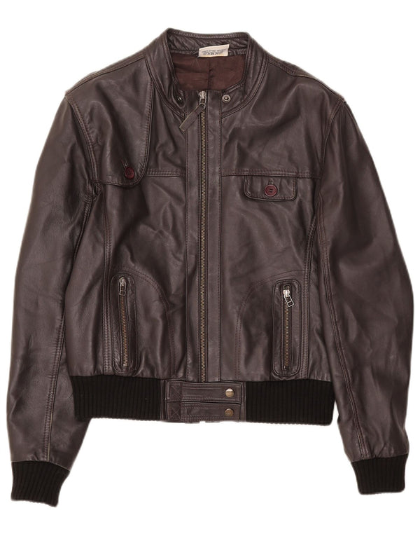 Giacca in pelle bomber da donna In Extenso UK 18 XL Marrone
