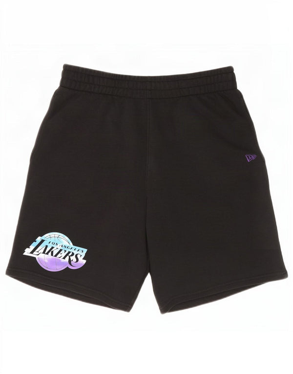 New Era Pantaloncini sportivi grafici da uomo dei Los Angeles Lakers di grandi dimensioni in cotone nero