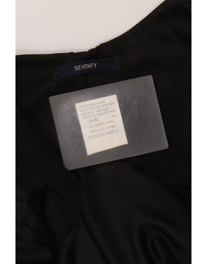 Abito Tubino Smanicato Donna Seventy IT 40 Small Nero in Viscosa