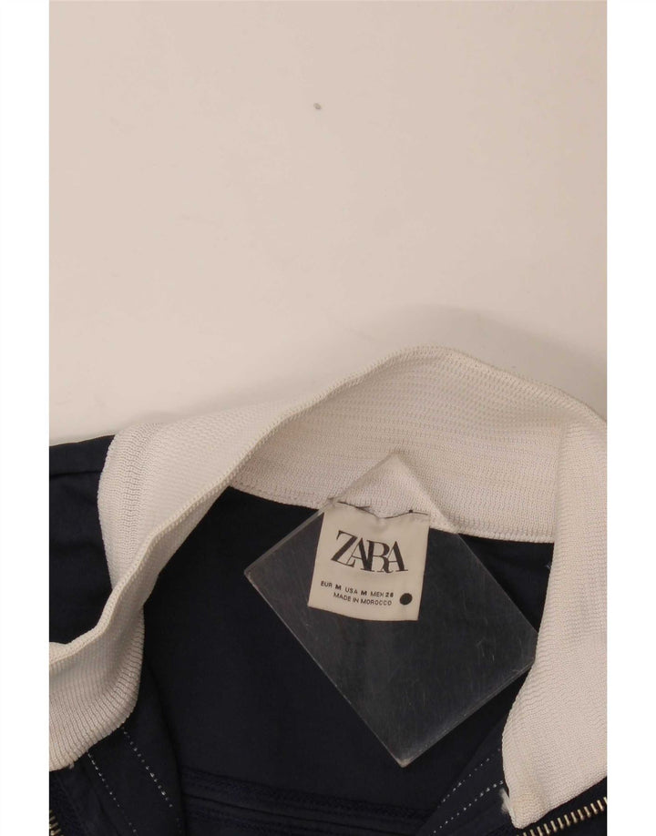 Giacca corta da tuta da donna Zara UK 14 blocco colore blu navy medio