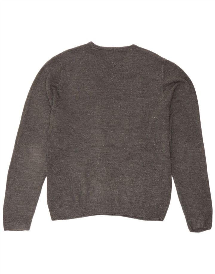 Maglione da uomo con scollo a V Marks & Spencer in acrilico grigio medio