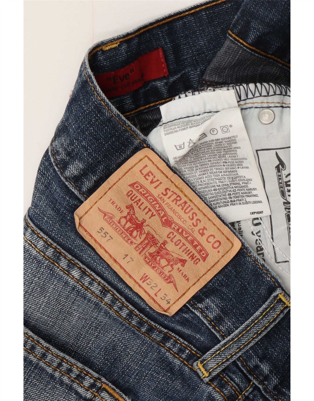Pantaloncini di jeans Levi's 557 da donna W32 grandi in cotone blu