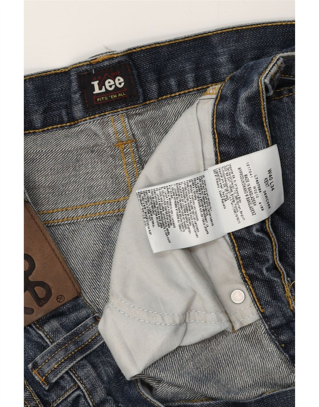 Jeans dritti Kent da uomo LEE W40 L34 cotone blu navy