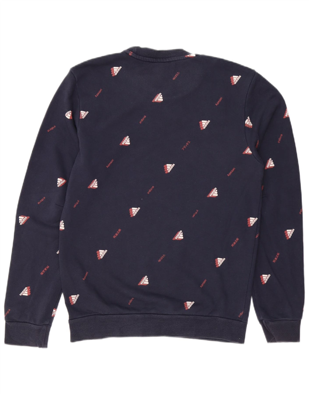 Felpa grafica da uomo ADIDAS maglione piccolo blu navy