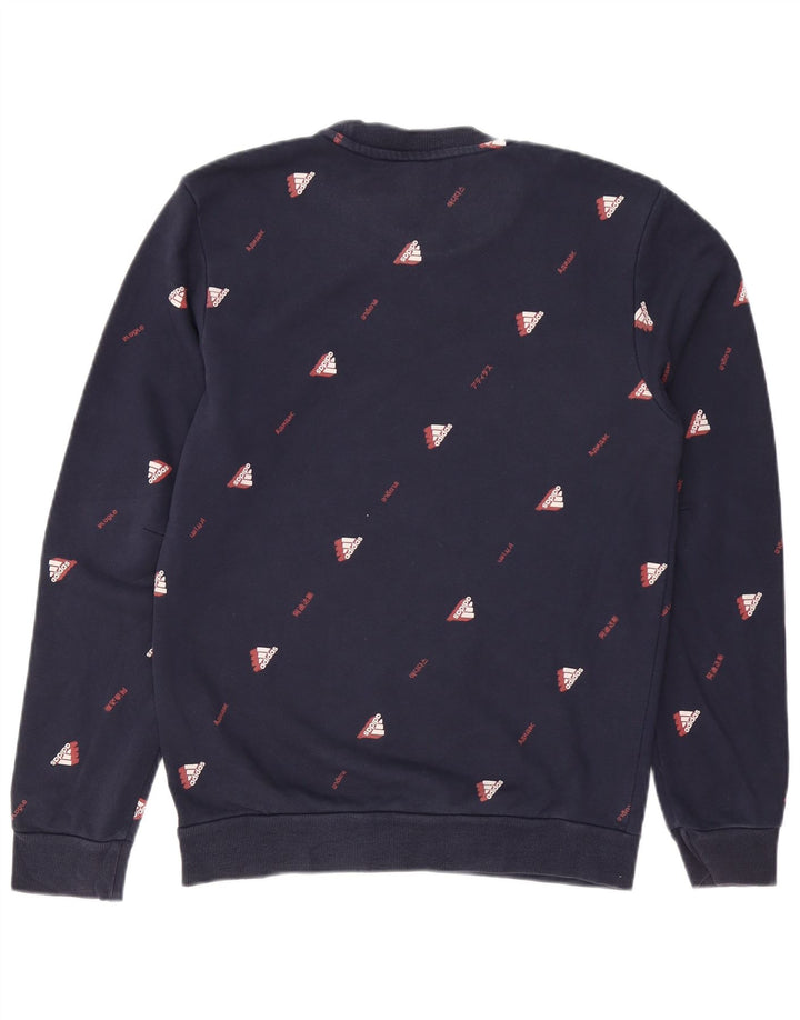 Felpa grafica da uomo ADIDAS maglione piccolo blu navy
