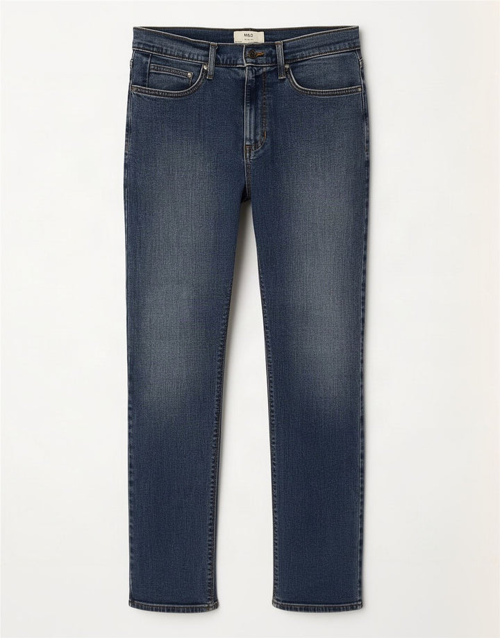 Jeans slim da uomo Marks & Spencer W32 L31 cotone blu