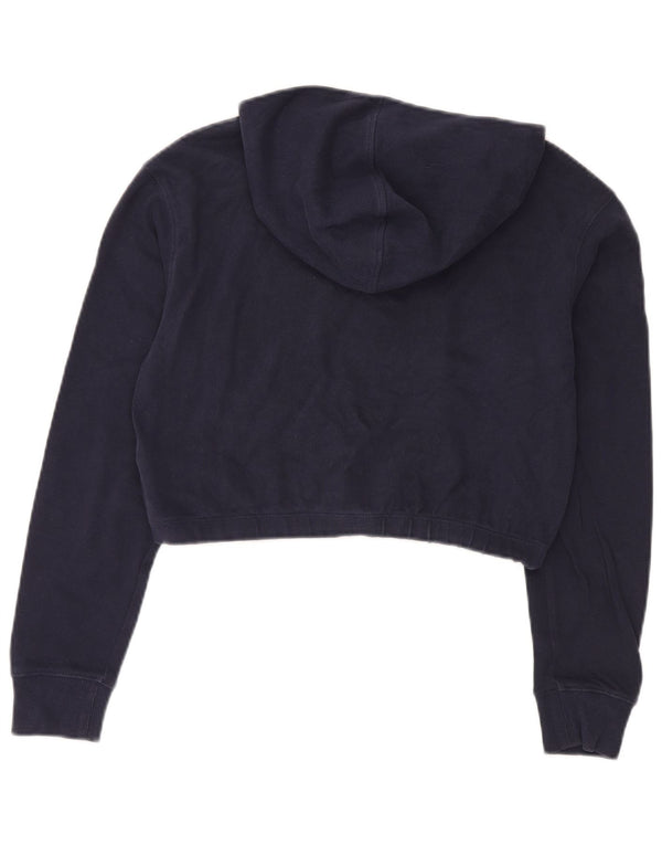 Maglione con cappuccio grafico corto da donna Tommy Hilfiger UK 6 XS cotone blu navy