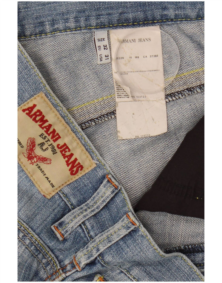 Jeans slim effetto consumato da uomo Armani W32 L34 cotone blu