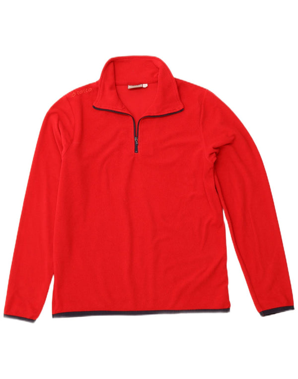 Maglione in pile da bambino LOTTO con zip e collo 15-16 anni XL Rosso