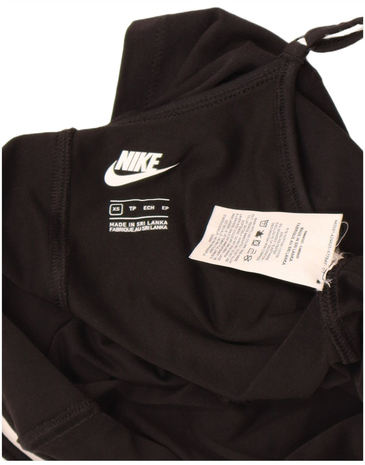 Tutina corta senza maniche da donna Nike UK 4 XS cotone nero