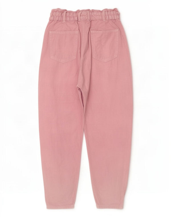 Jeans affusolati a vita alta corti da donna Zara EU 38 piccoli W28 L25 rosa