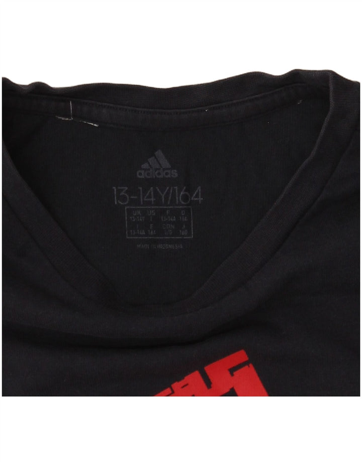 Maglietta grafica Adidas da ragazzo, 13-14 anni, blu navy