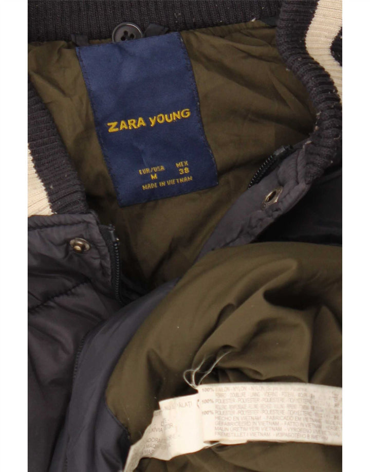 Zara Giacca imbottita con grafica per ragazzi 13-14 anni Medium Blu navy Colourblock