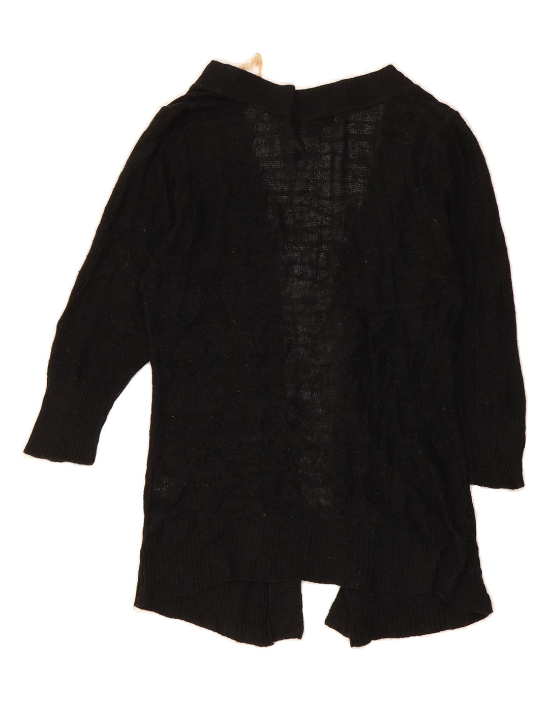MOSSIMO Womens 3/4 Sleeve Open Cardigan Sweater UK 12 Medium Black Acrylic Vintage Mossimo and Second-Hand Mossimo from Messina Hembry 
