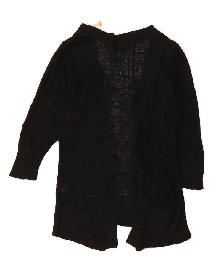 MOSSIMO Womens 3/4 Sleeve Open Cardigan Sweater UK 12 Medium Black Acrylic Vintage Mossimo and Second-Hand Mossimo from Messina Hembry 
