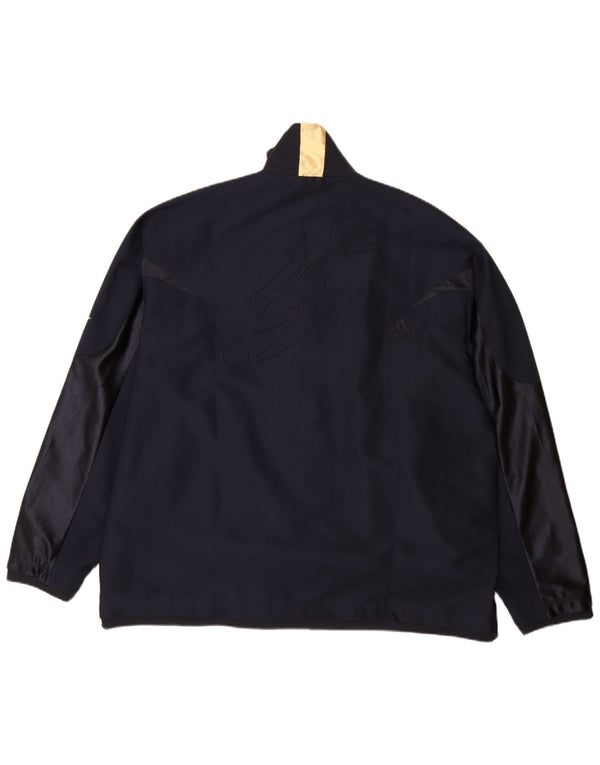Giacca antipioggia da uomo Adidas UK 42 XL blu navy poliestere