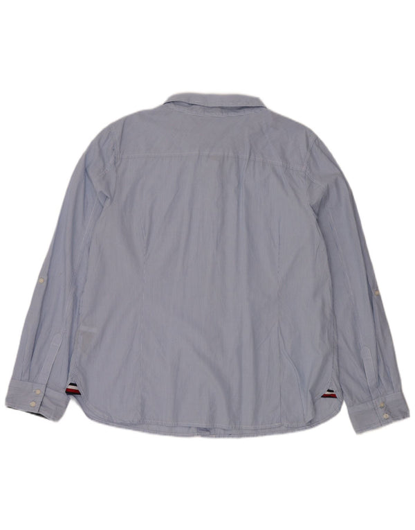 TOMMY HILFIGER Camicia da donna UK 20 2XL Cotone gessato blu
