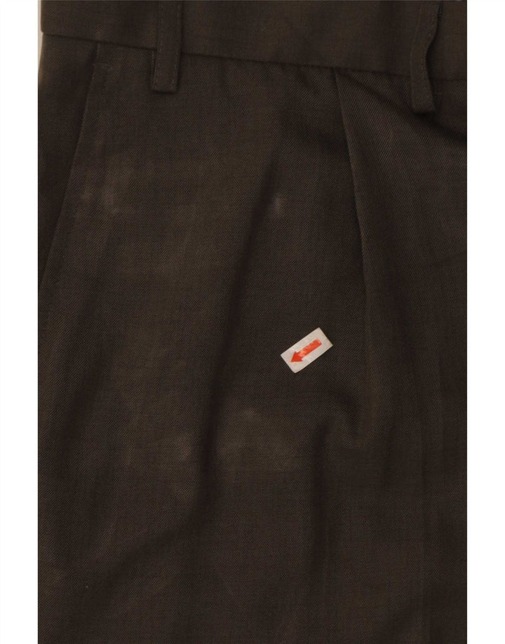 Pantaloni da abito con pegging da uomo Marks & Spencer W40 L31 poliestere kaki