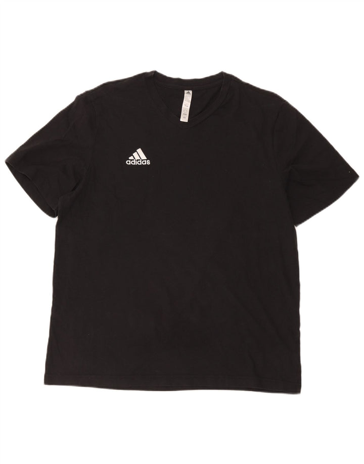 T-shirt Adidas da uomo Top Large in cotone nero
