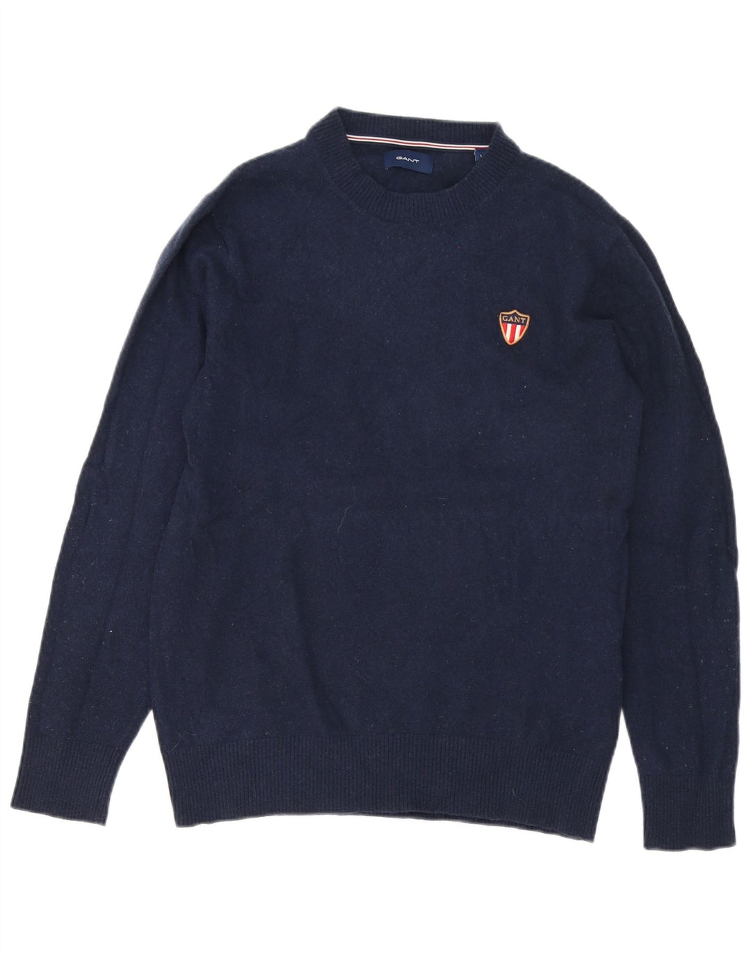 Gant Maglione girocollo da uomo maglione piccolo blu navy in lana d'agnello