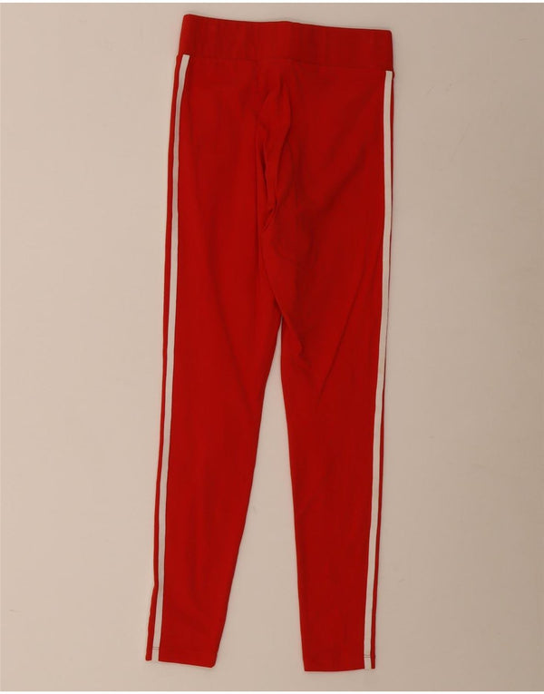 Adidas Womens Leggings UK 10 Small Red Cotton