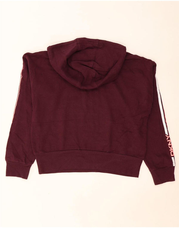 Maglione con cappuccio oversize corto da donna Dkny UK 14 Cotone bordeaux medio