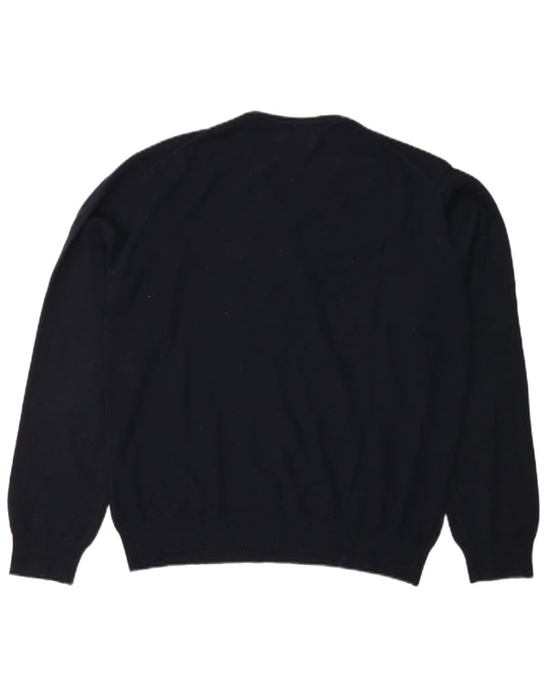 RIFLE Maglione da donna con scollo a V UK 18 XL Acrilico blu navy