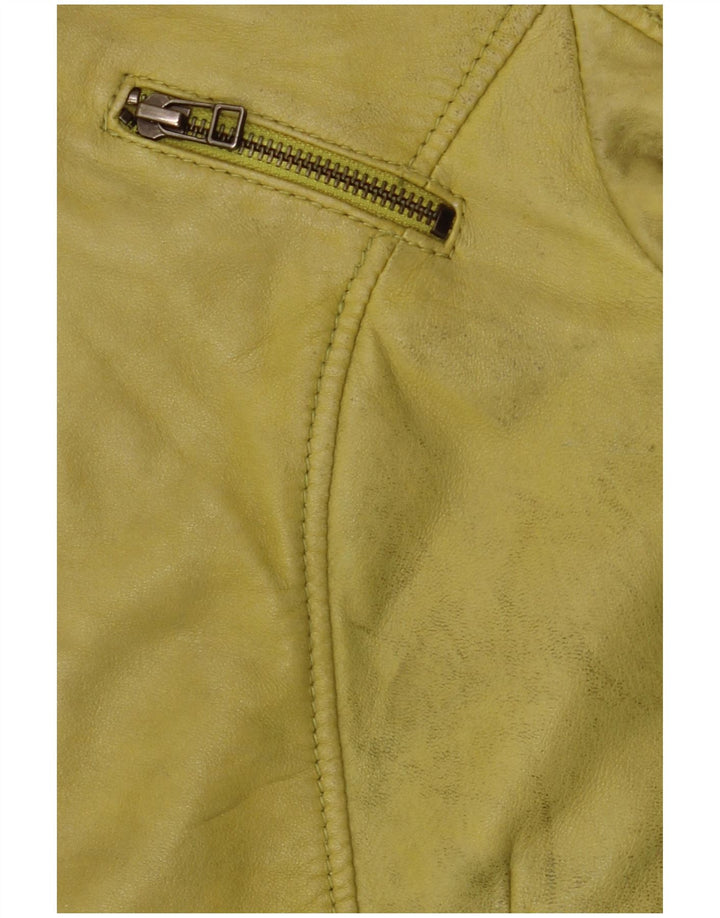 Giacca in pelle da donna Freaky Nation UK 10 piccola pelle verde
