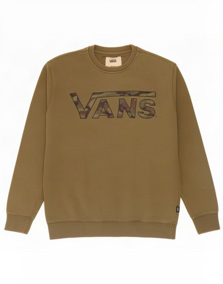 Felpa grafica da uomo di Vans, maglione medio, cotone kaki