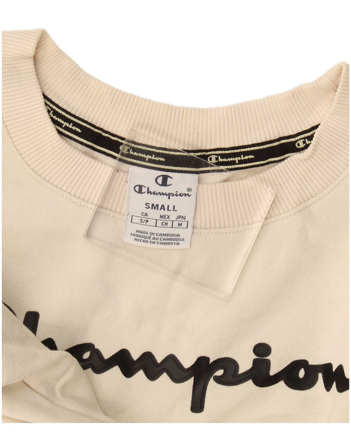 Felpa oversize con grafica da donna Champion UK 10 Small Off White
