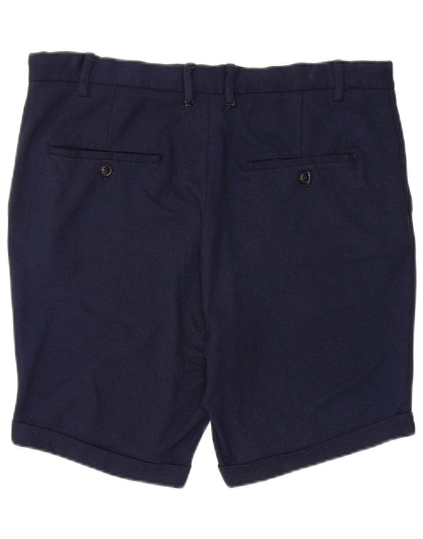 Pantaloncini chino da uomo Zara EU 42 Large W32 viscosa blu navy