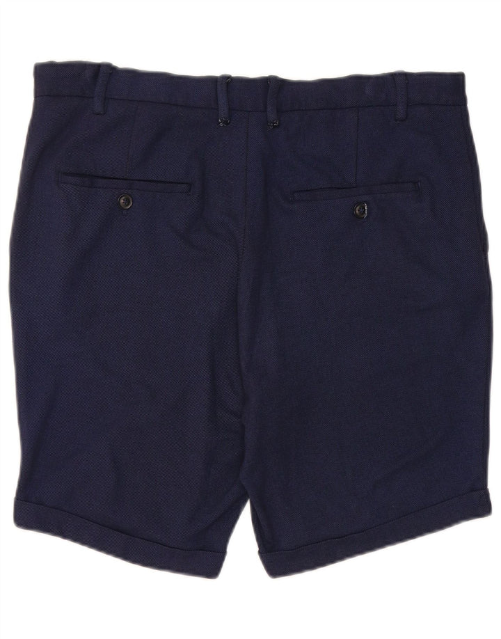 Pantaloncini chino da uomo Zara EU 42 Large W32 viscosa blu navy