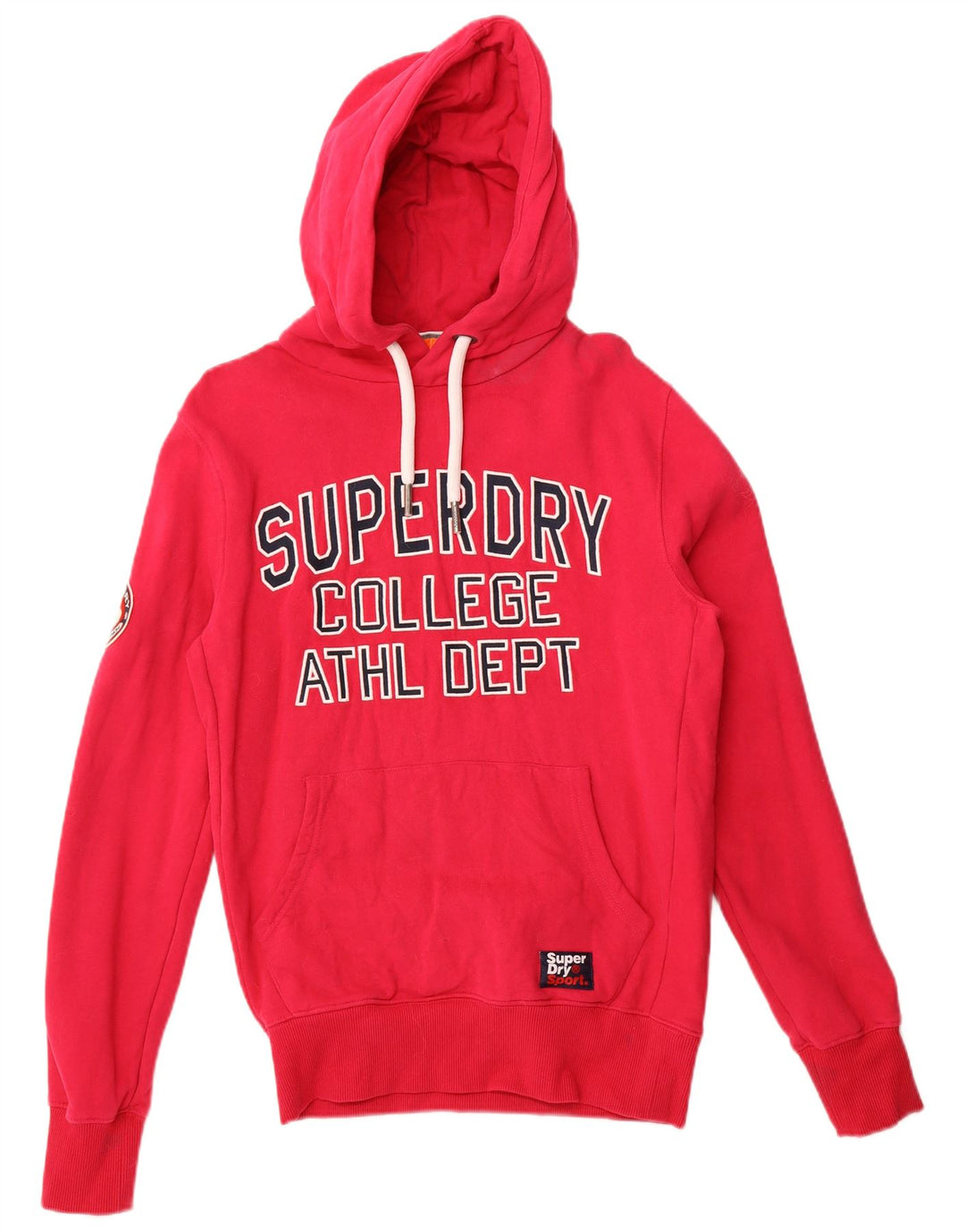 Felpa con cappuccio grafica da donna Superdry UK 14 cotone rosa medio