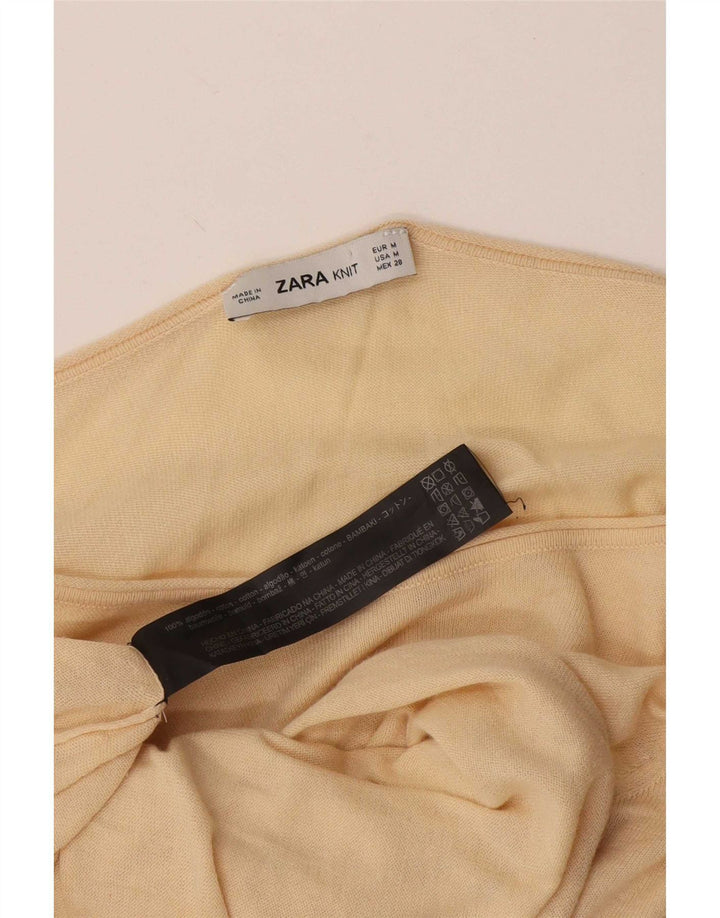 T-shirt oversize da donna Zara UK 12 in cotone beige medio