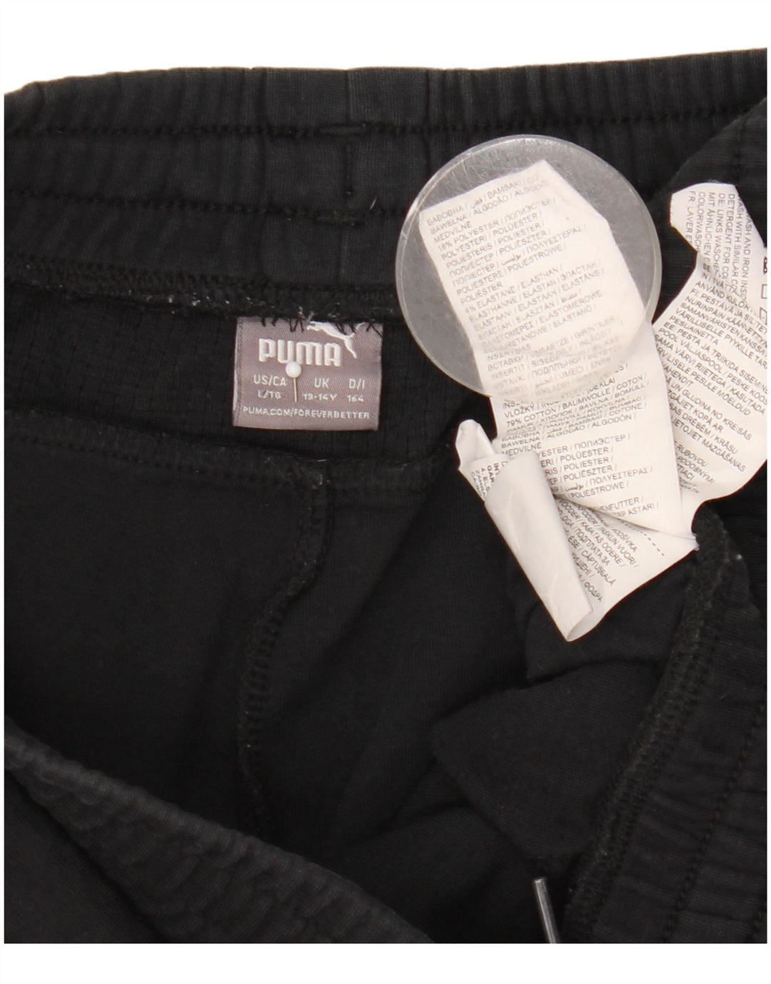 Pantaloncini sportivi Puma da ragazzo 13-14 anni in cotone nero
