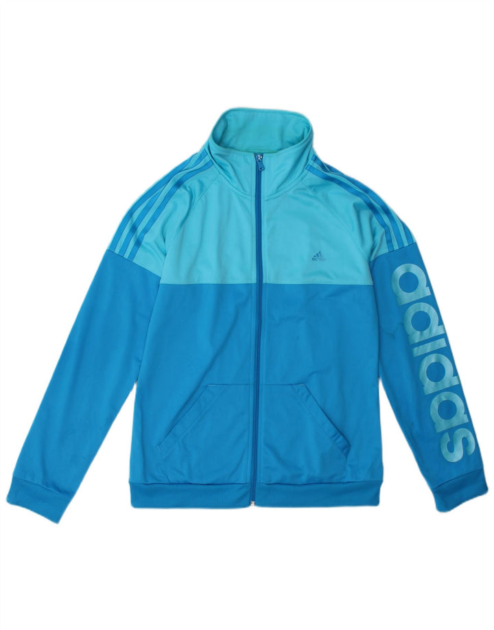 Giacca da ginnastica Adidas Climalite da donna UK 12/14 Blu medio
