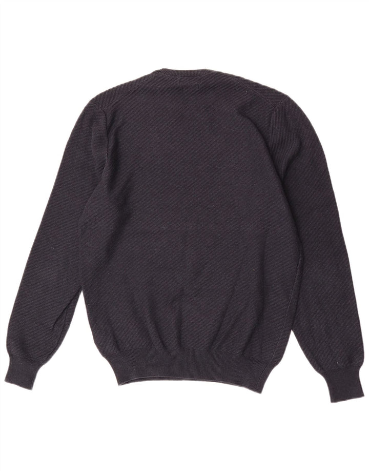 Maglione maglione girocollo da uomo Massimo Dutti in cotone blu navy medio