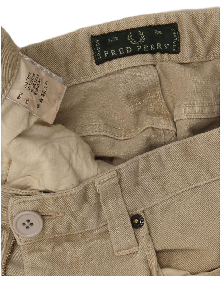 Jeans skinny da uomo Fred Perry W36 L32 cotone beige