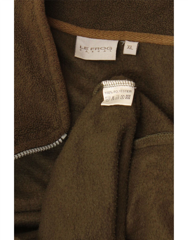 LE FROG Gilet in pile da uomo dal taglio casual UK 42 XL Poliestere kaki