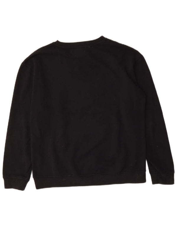 Ellesse Womens Graphic Sweatshirt Jumper UK 12 Medium Black Cotton