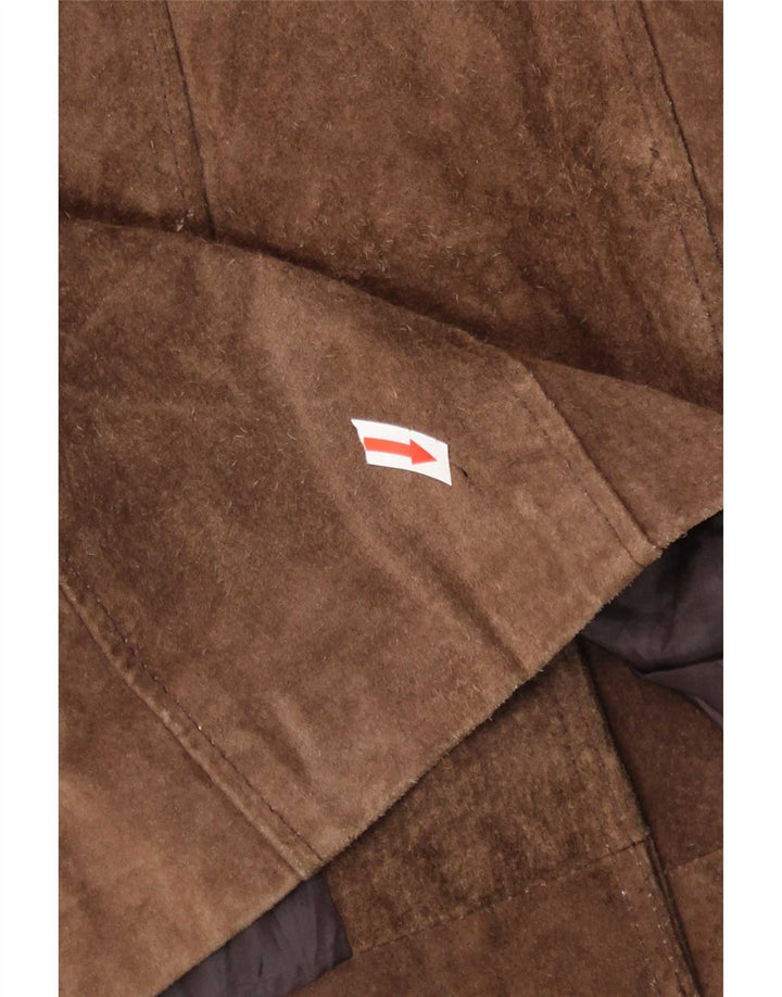 Giacca in pelle scamosciata da donna Zabaione UK 14 Large in pelle marrone