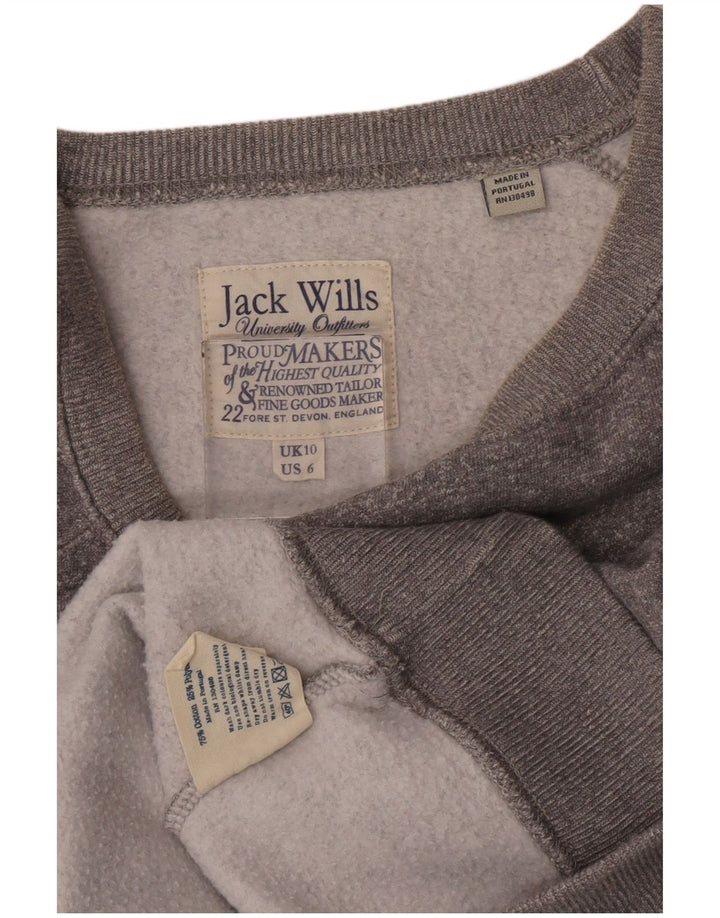Felpa grafica oversize da donna Jack Wills UK 10 piccolo grigio
