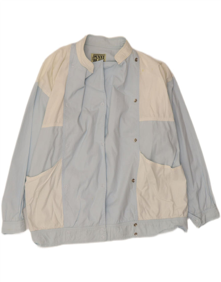 PENNY BLACK Giacca utilitaria da donna UK 14 Large Blu Colourblock Cotone