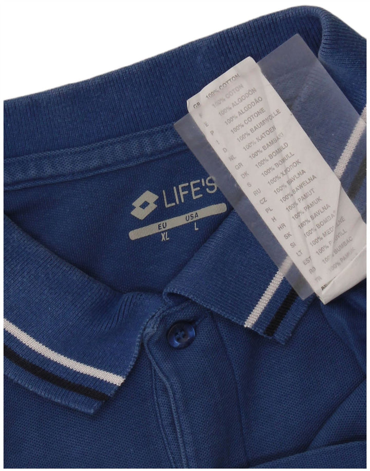 Polo da uomo LOTTO Large in cotone blu